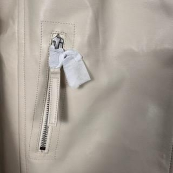 Steve Madden Vinka Faux Leather Motorcycle Jacket Bone Size M - Picture 4 of 9